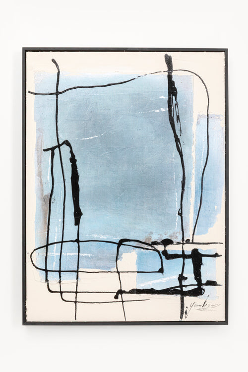 Kare - Framed Picture Dust Blue 55x75cm