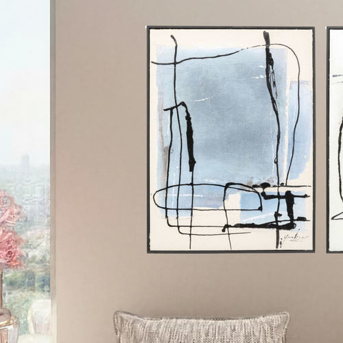 Kare - Framed Picture Dust Blue 55x75cm