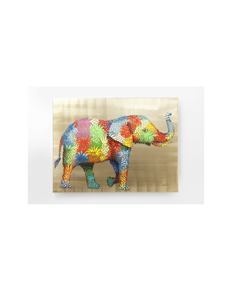 Kare - Canvas Picture Flower Elephant 120x90cm
