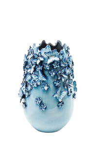 Kare - Vase Butterflies Lightblue 35cm