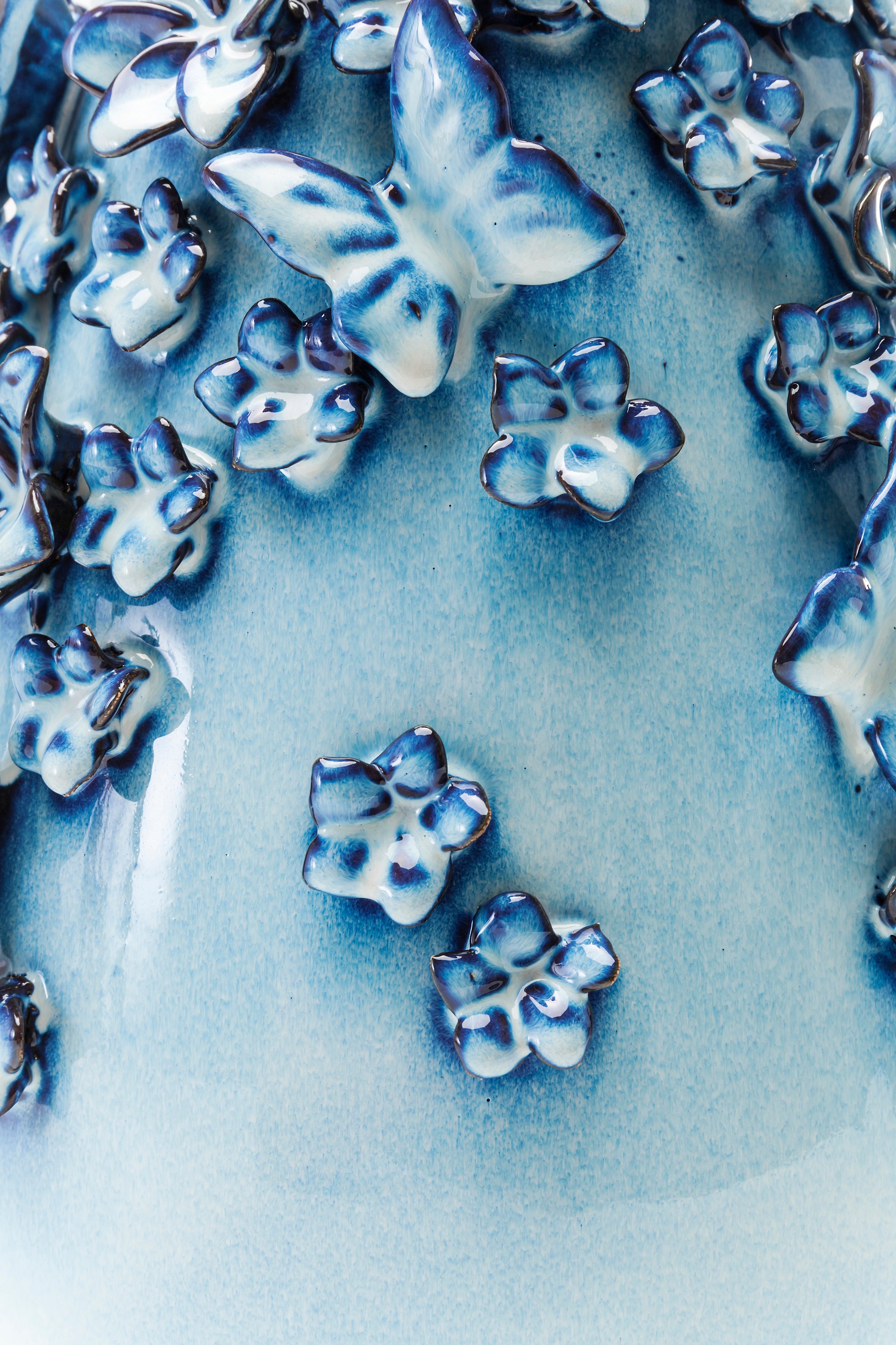 Kare - Vase Butterflies Lightblue 35cm