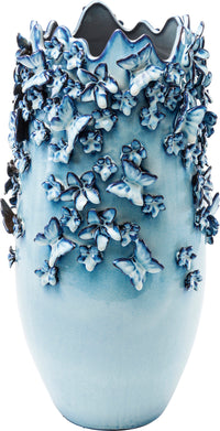 Kare - Vase Butterflies Lightblue 50cm