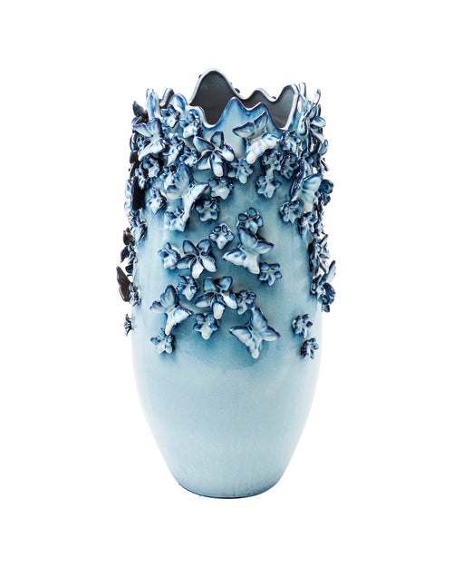 Kare - Vase Butterflies Lightblue 50cm