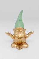 Kare - Deco Figurine Gnome Meditation Gold Green 19cm