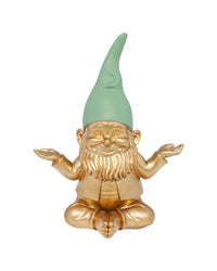 Kare - Deco Figurine Gnome Meditation Gold Green 19cm