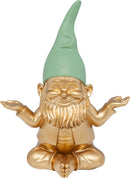 Kare - Deco Figurine Gnome Meditation Gold Green 19cm