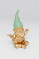 Kare - Deco Figurine Gnome Meditation Gold Green 19cm