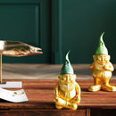 Kare - Deco Figurine Gnome Sitting Gold Green 19cm