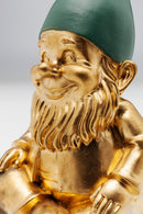 Kare - Deco Figurine Gnome Sitting Gold Green 19cm