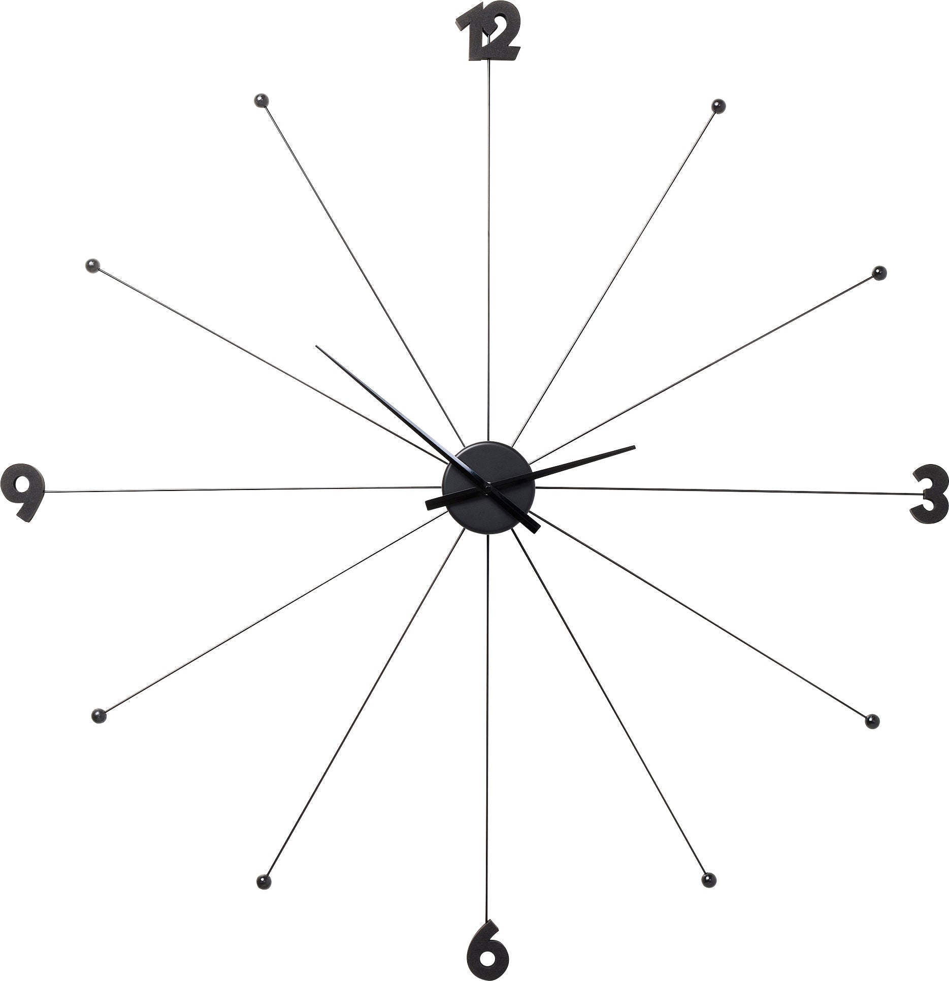 Kare - Wall Clock Like Umbrella Black