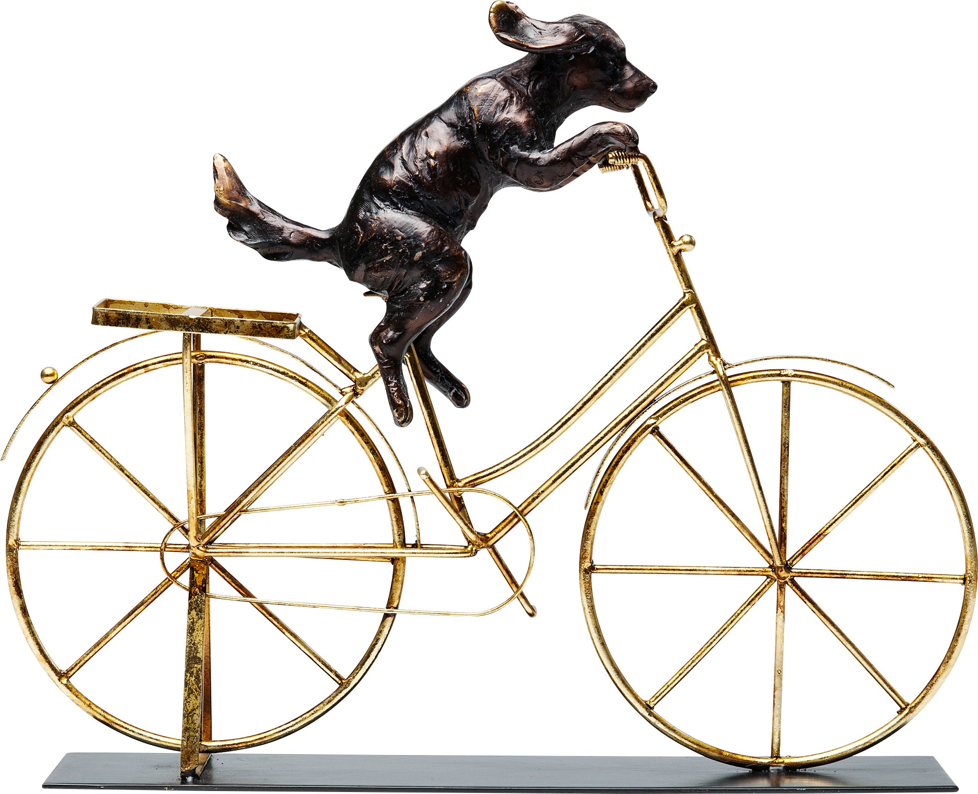 Kare - Deco Object Dog With Bicycle 44cm