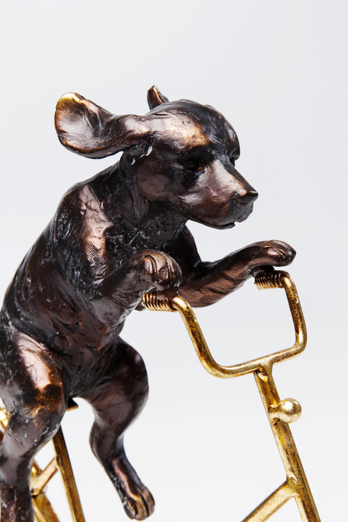 Kare - Deco Object Dog With Bicycle 44cm
