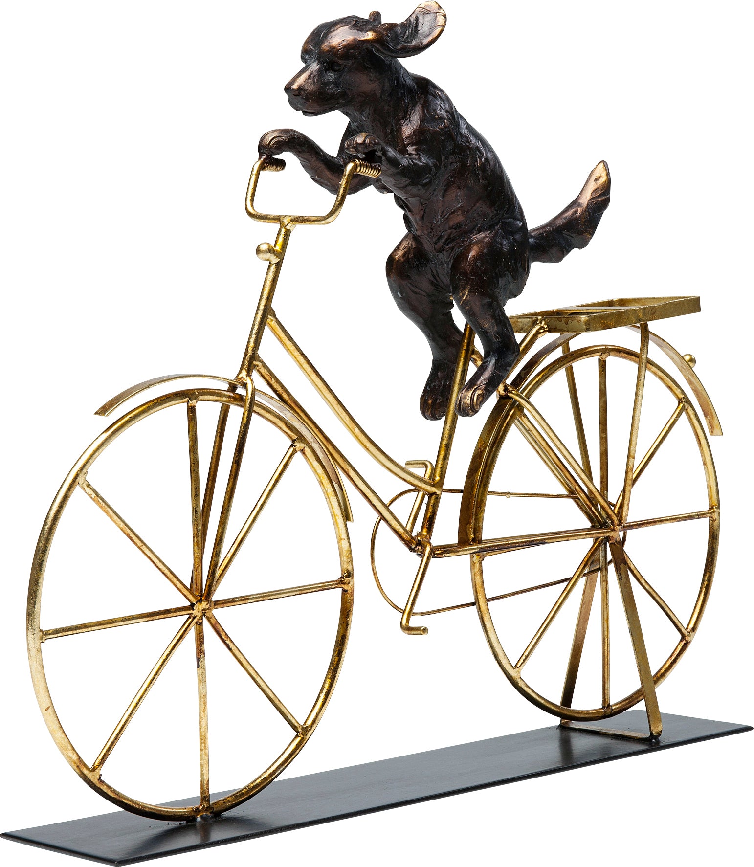 Kare - Deco Object Dog With Bicycle 44cm