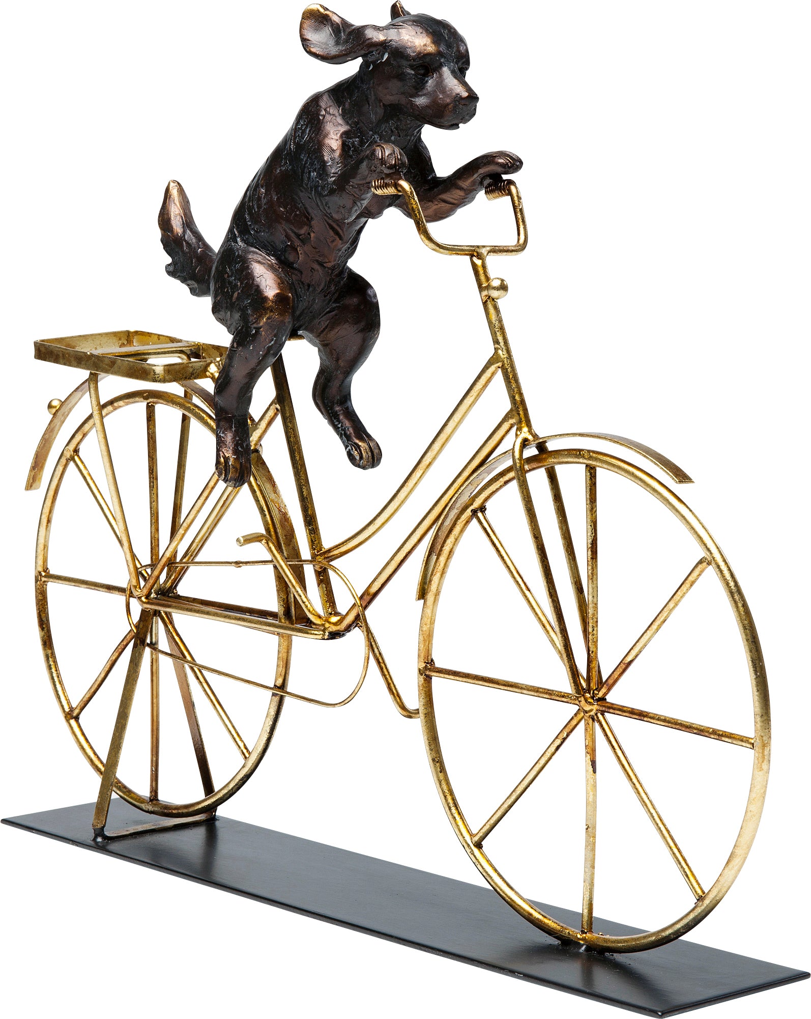 Kare - Deco Object Dog With Bicycle 44cm