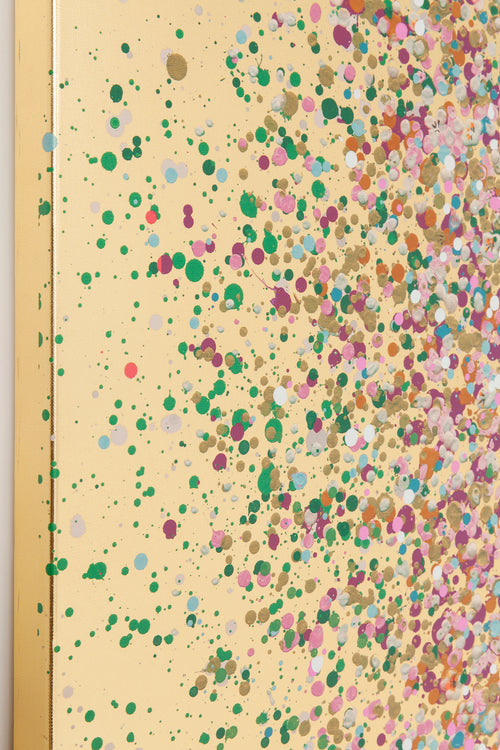 Kare - Canvas Picture Flower Boat Gold Pink 120x160cm