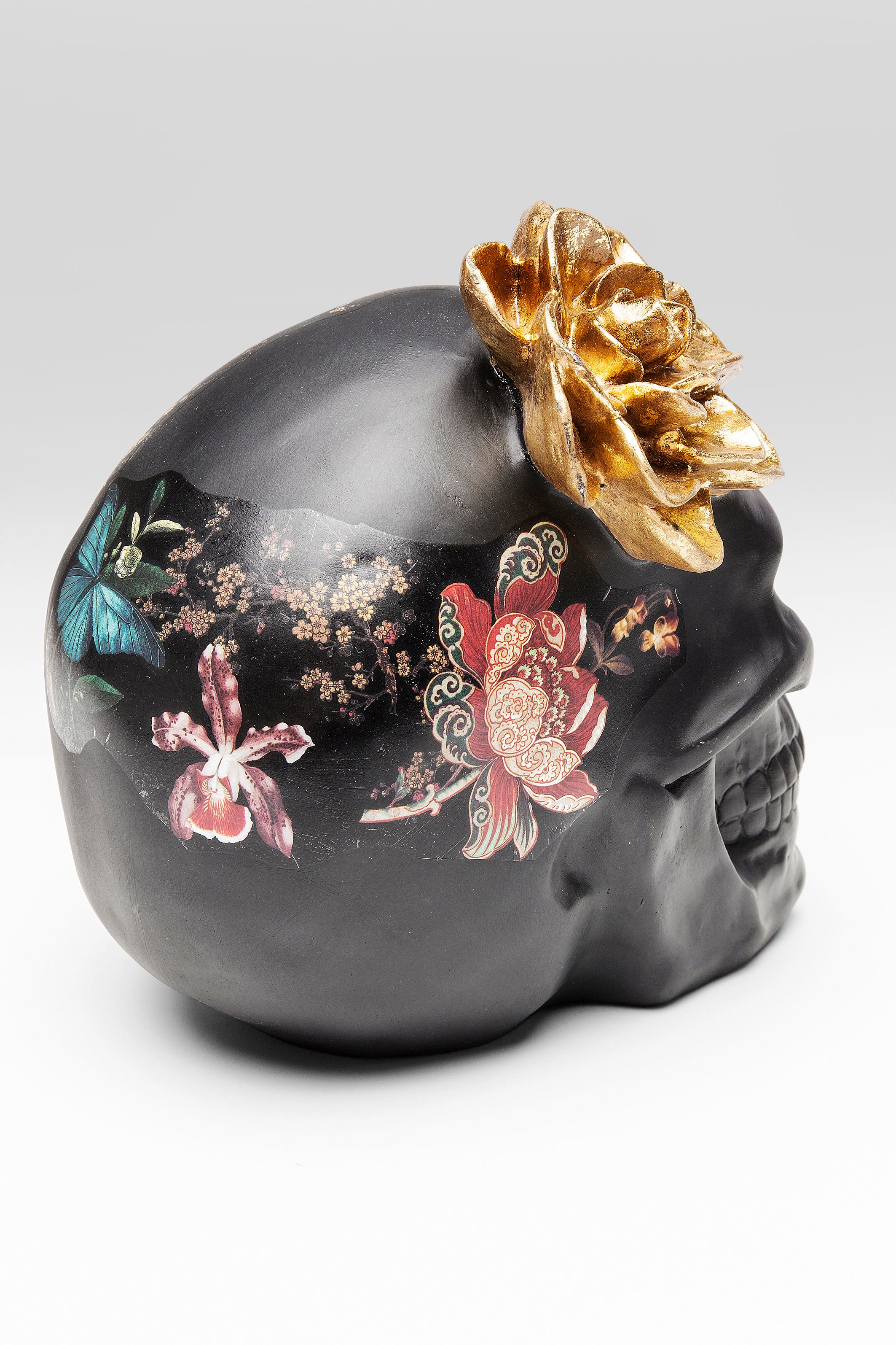 Kare - Deco Object Flower Skull 22cm
