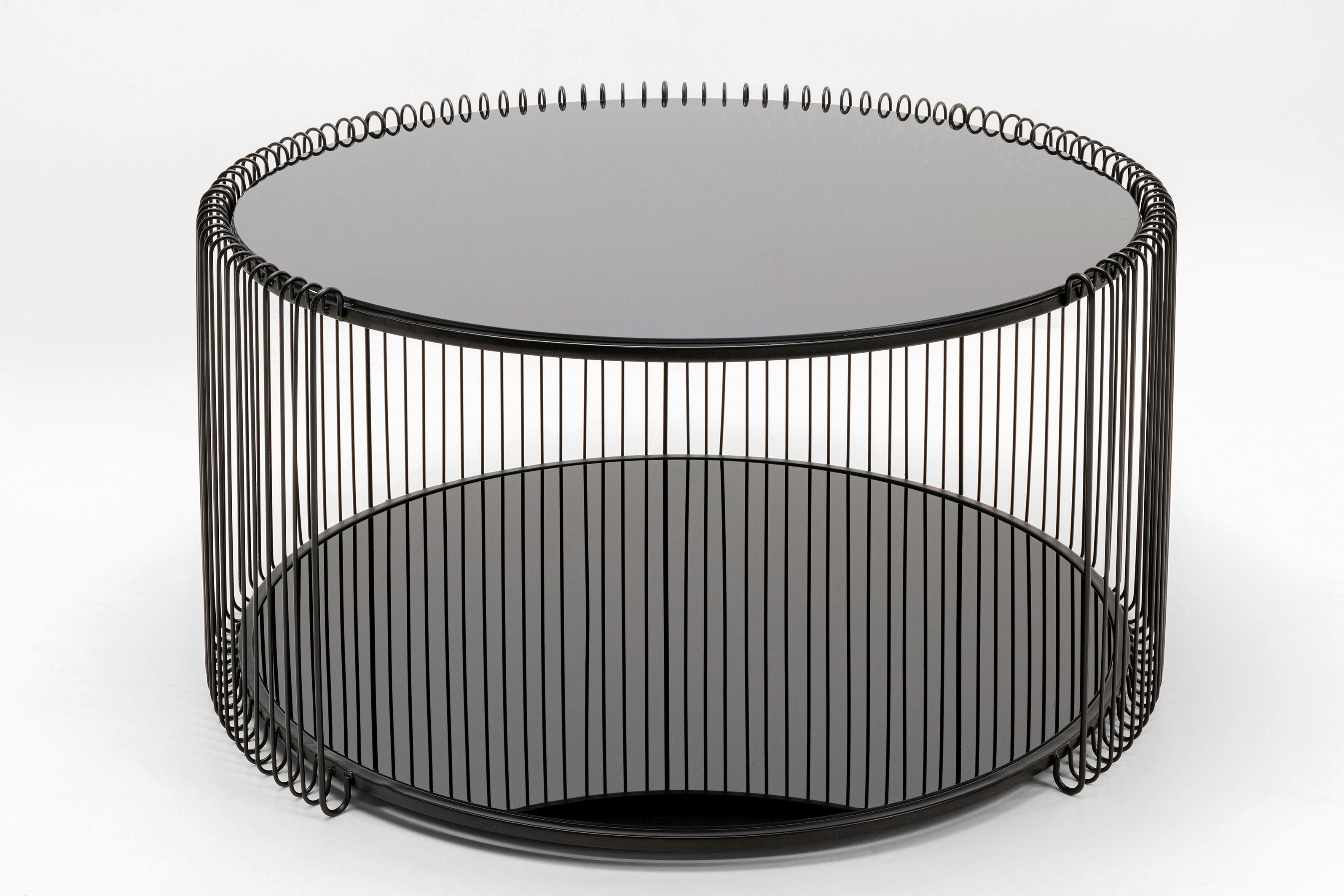 Kare - Coffee Table Wire Double Black Ø80cm