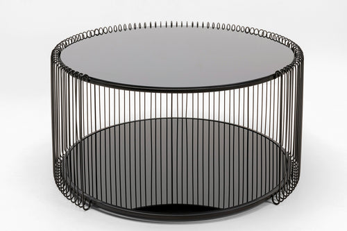 Kare - Coffee Table Wire Double Black Ø80cm