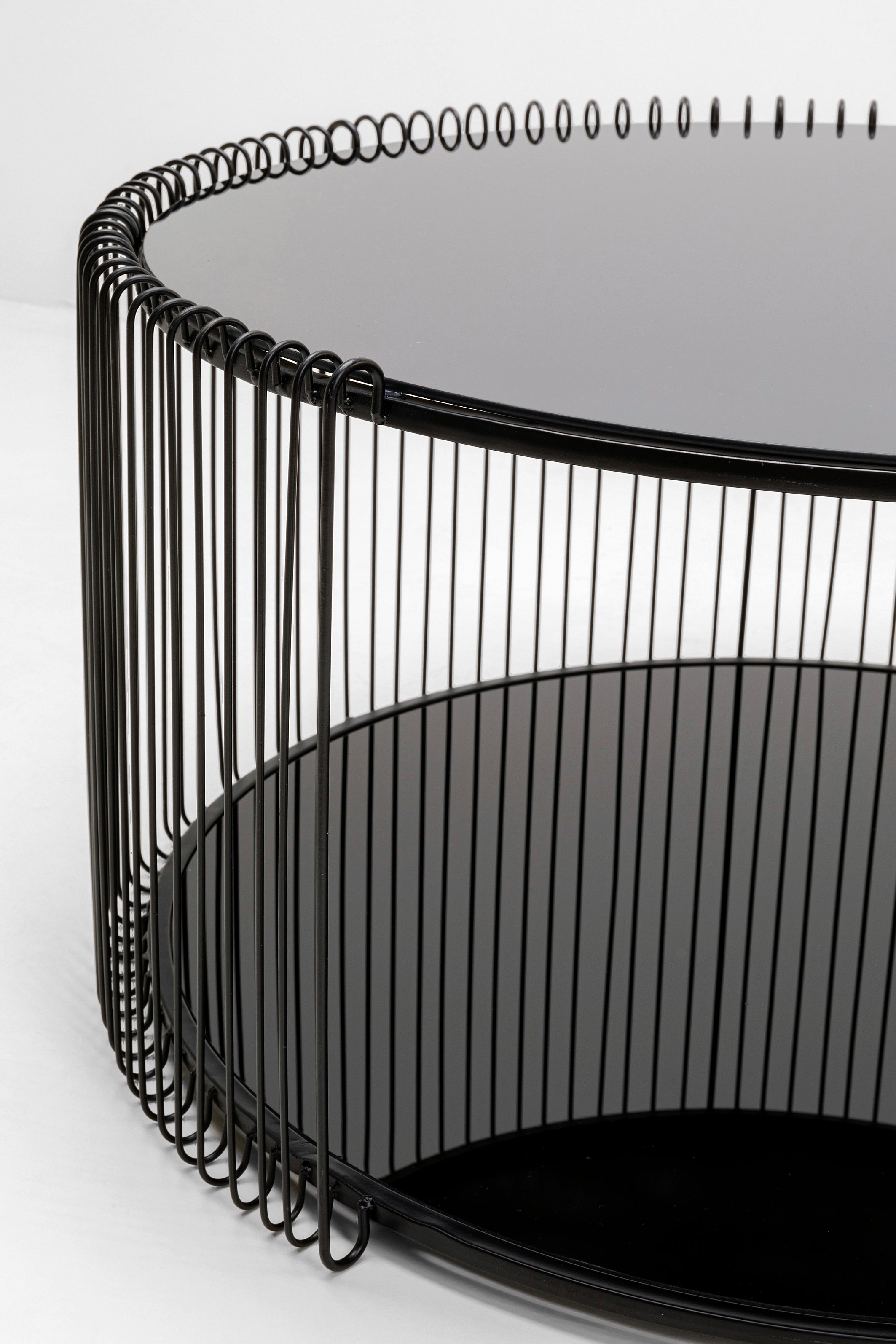 Kare - Coffee Table Wire Double Black Ø80cm