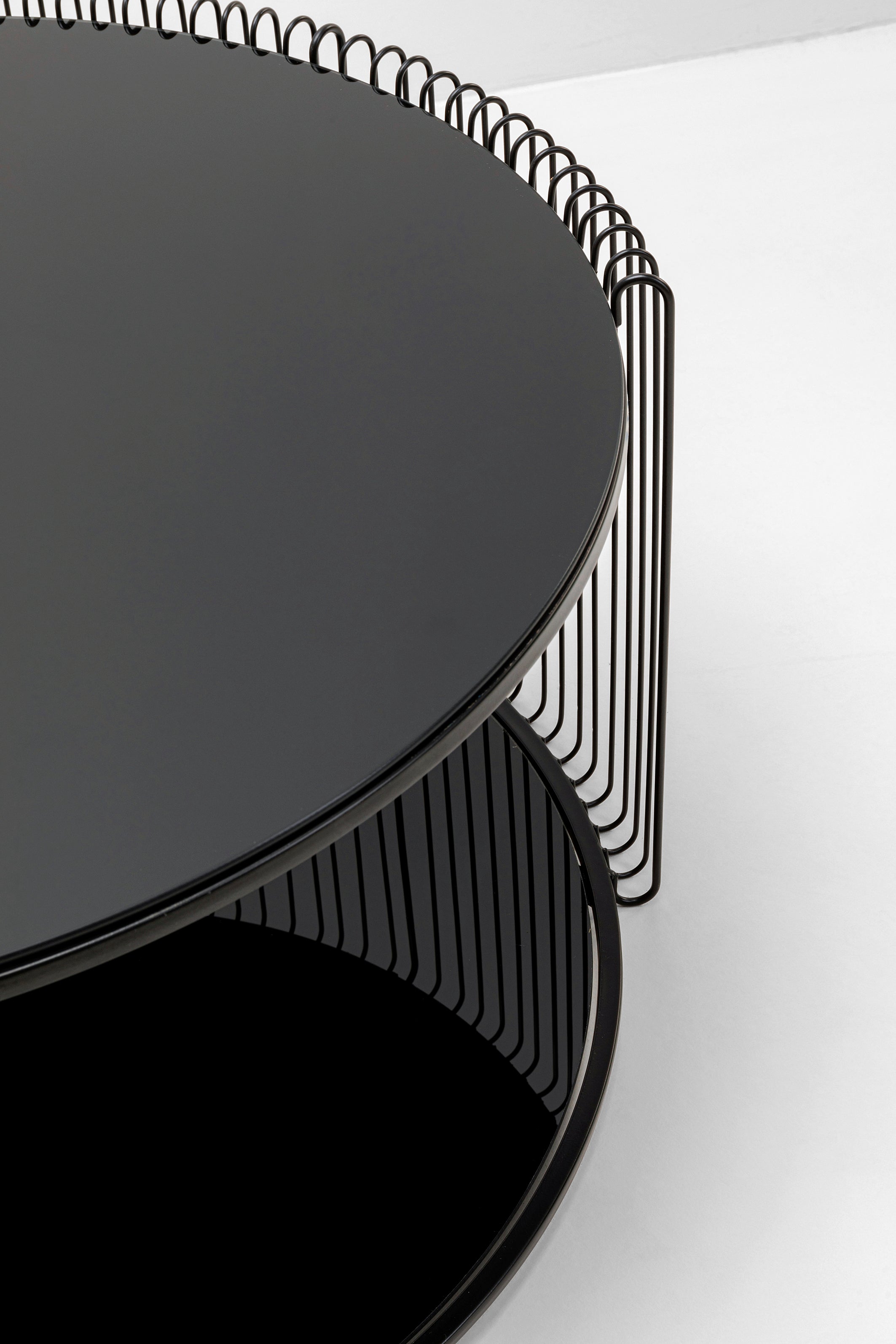 Kare - Coffee Table Wire Double Black Ø80cm