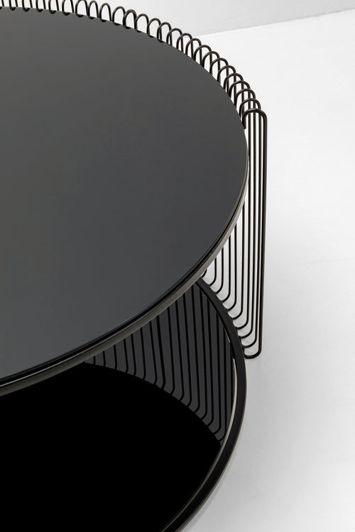 Kare - Coffee Table Wire Double Black Ø80cm
