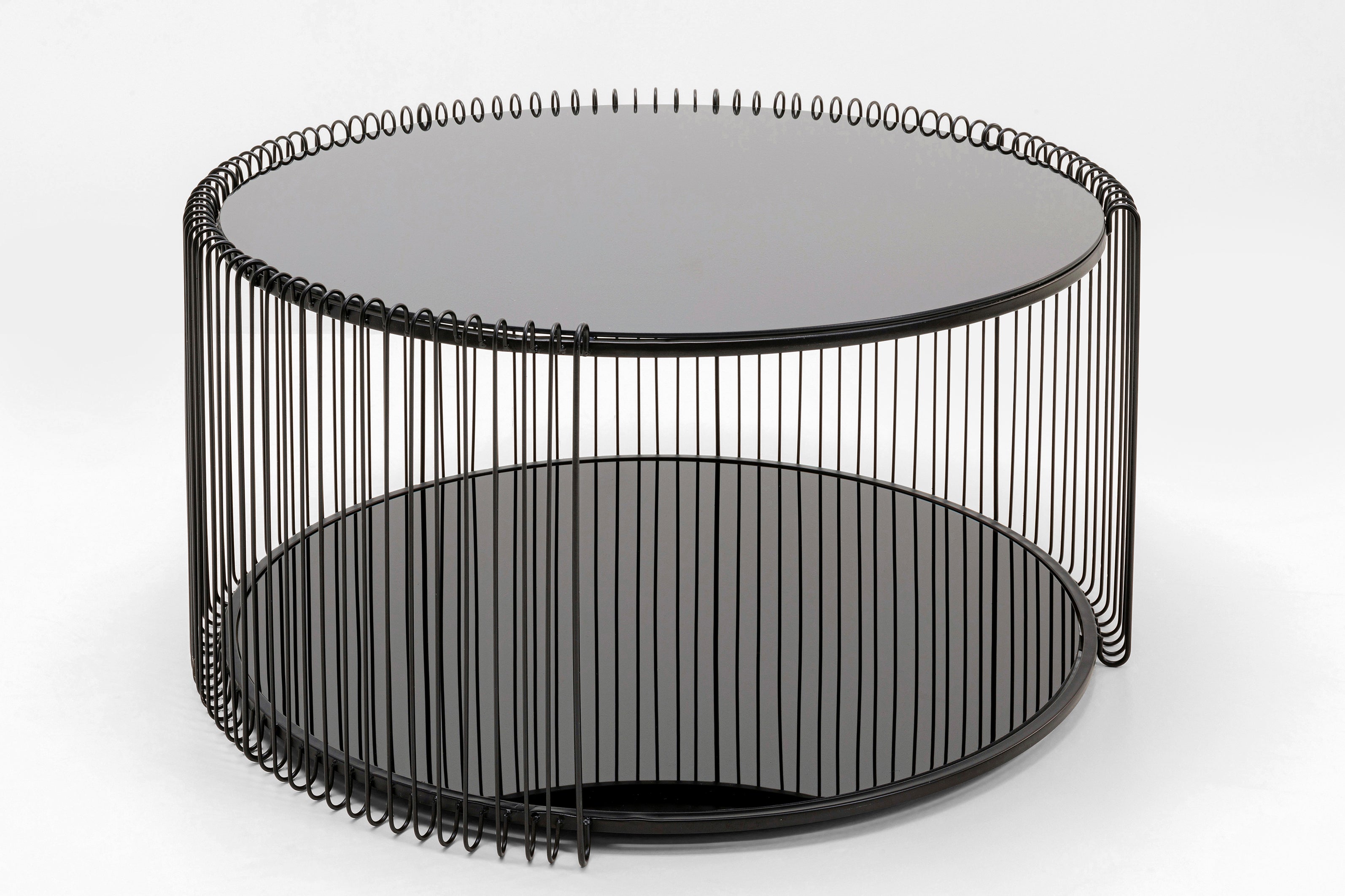 Kare - Coffee Table Wire Double Black Ø80cm