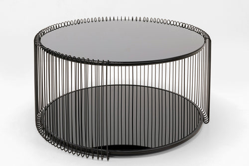 Kare - Coffee Table Wire Double Black Ø80cm
