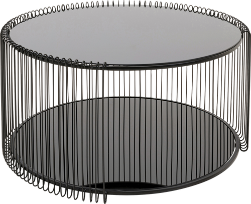 Kare - Coffee Table Wire Double Black Ø80cm