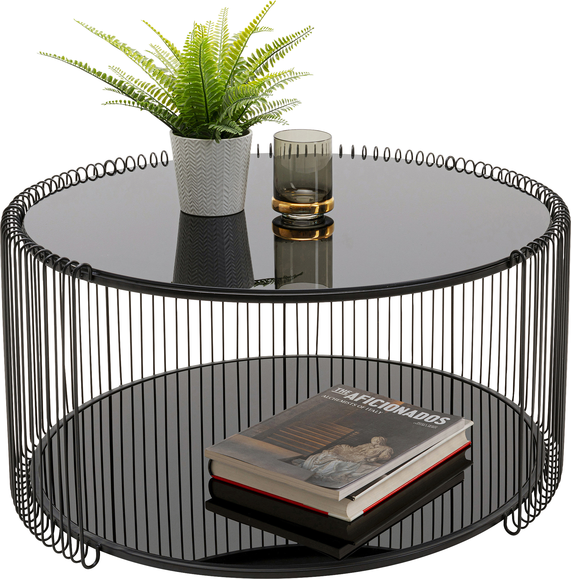 Kare - Coffee Table Wire Double Black Ø80cm