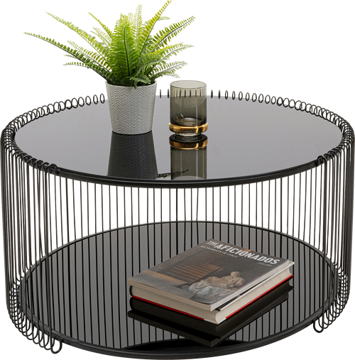 Kare - Coffee Table Wire Double Black Ø80cm