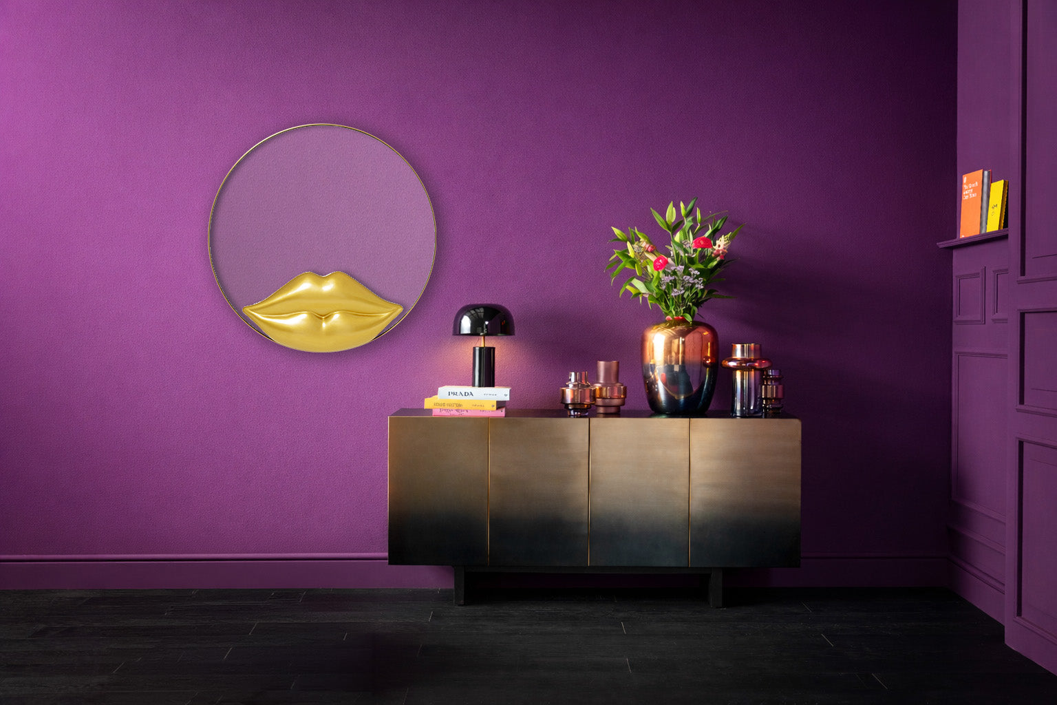 Kare - Wall Mirror Lips Ø100cm