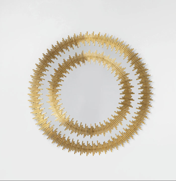 Kare - Mirror Solare Gold Ø132cm