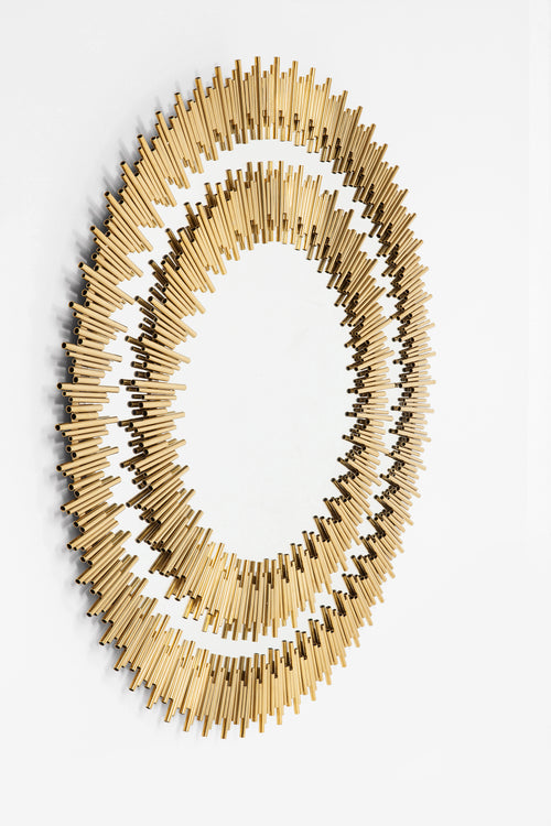 Kare - Mirror Solare Gold Ø132cm