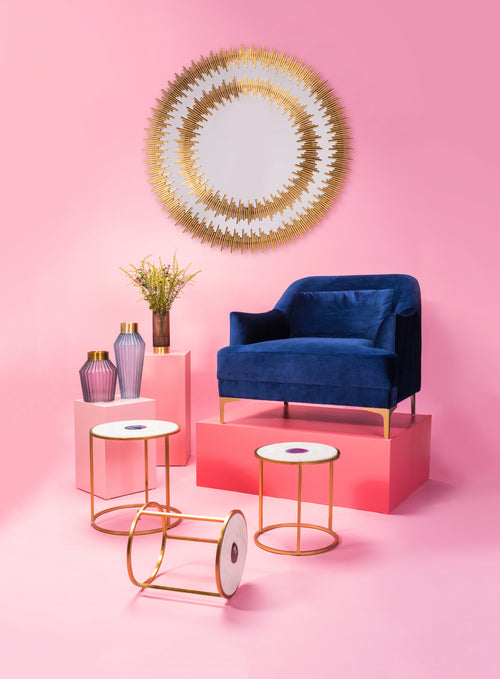 Kare - Mirror Solare Gold Ø132cm