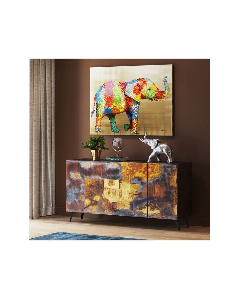 Kare - Canvas Picture Flower Elephant 120x90cm