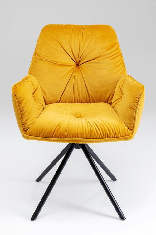 Kare - Swivel Chair with Armrest Mila Yellow