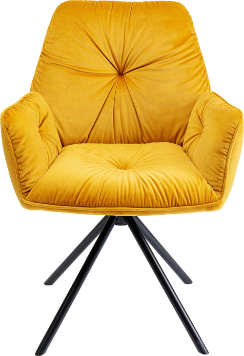Kare - Swivel Chair with Armrest Mila Yellow