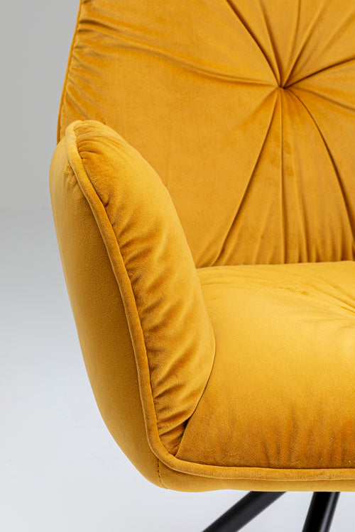 Kare - Swivel Chair with Armrest Mila Yellow