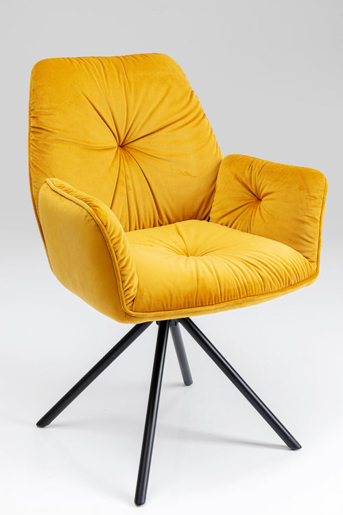 Kare - Swivel Chair with Armrest Mila Yellow