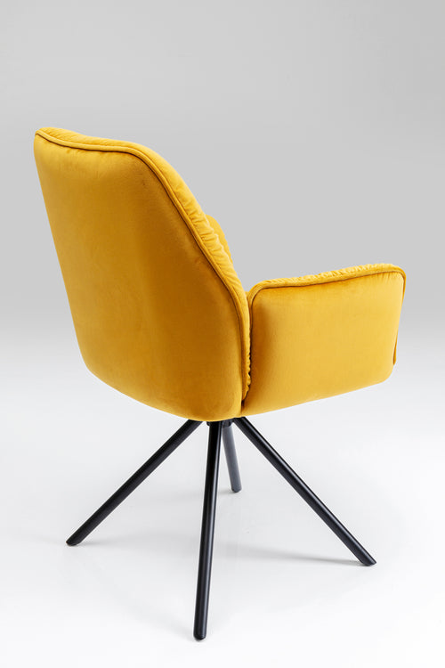Kare - Swivel Chair with Armrest Mila Yellow