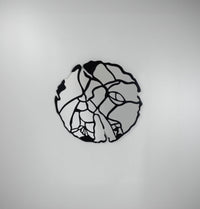 Kare - Wall Mirror Pieces Matt Black Ø100cm