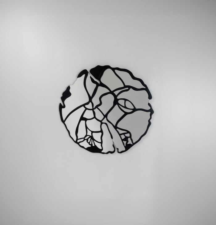 Kare - Wall Mirror Pieces Matt Black Ø100cm