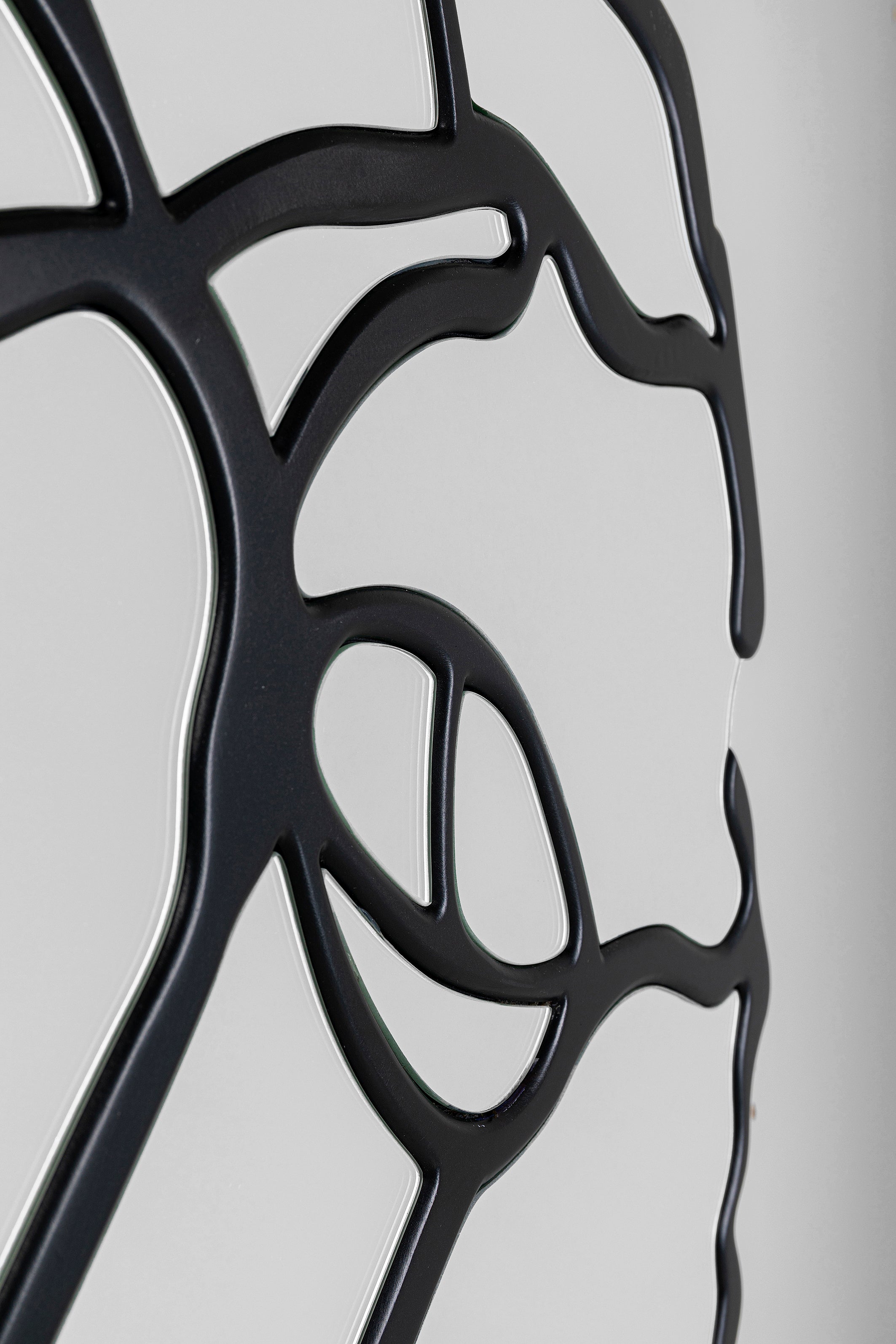 Kare - Wall Mirror Pieces Matt Black Ø100cm