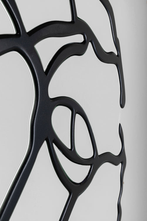 Kare - Wall Mirror Pieces Matt Black Ø100cm