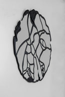 Kare - Wall Mirror Pieces Matt Black Ø100cm