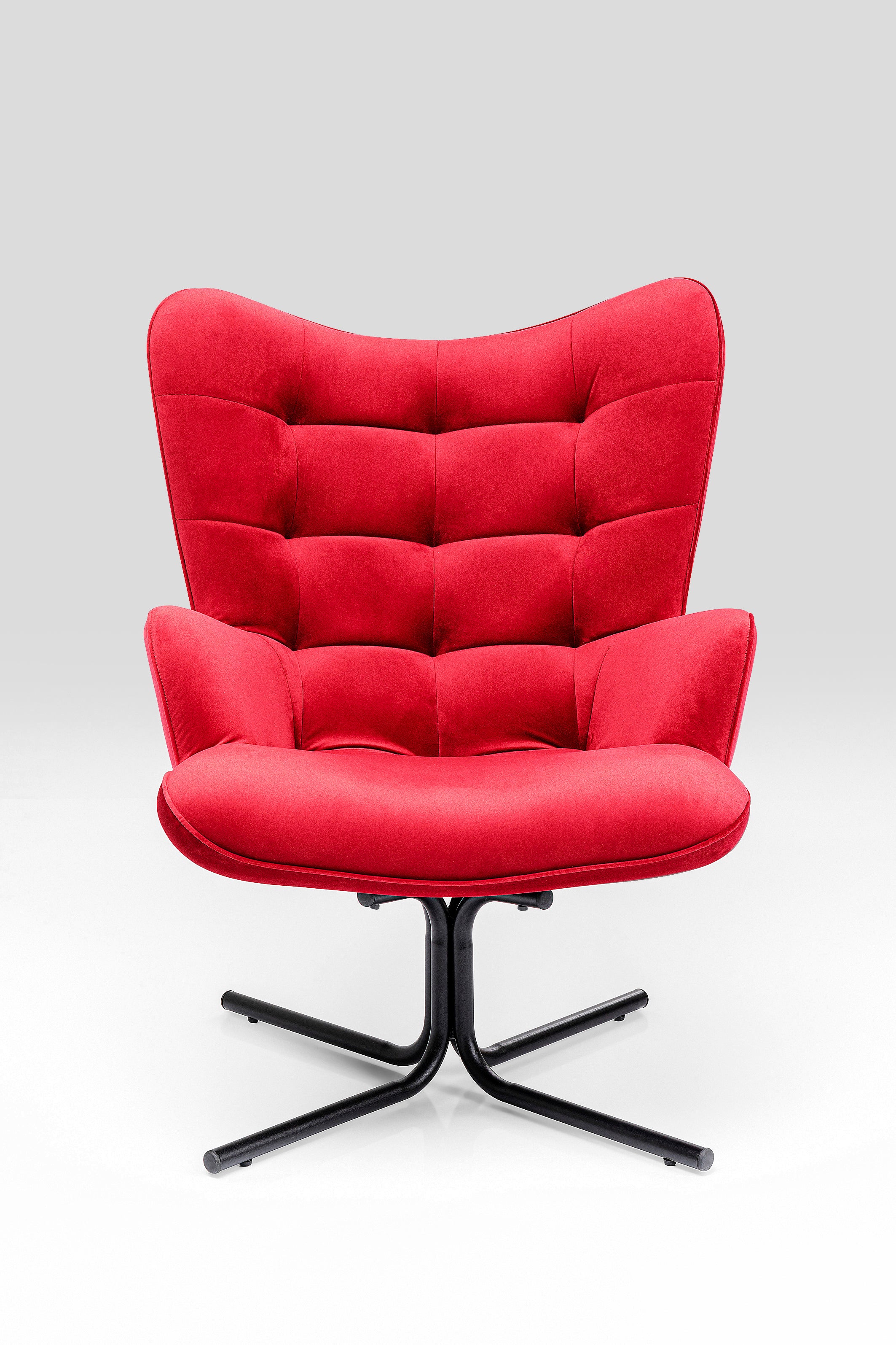 Kare - Swivel Armchair Oscar Velvet Red