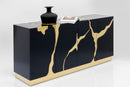 Kare - Sideboard Cracked Black Gold 165x80cm