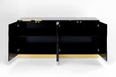 Kare - Sideboard Cracked Black Gold 165x80cm