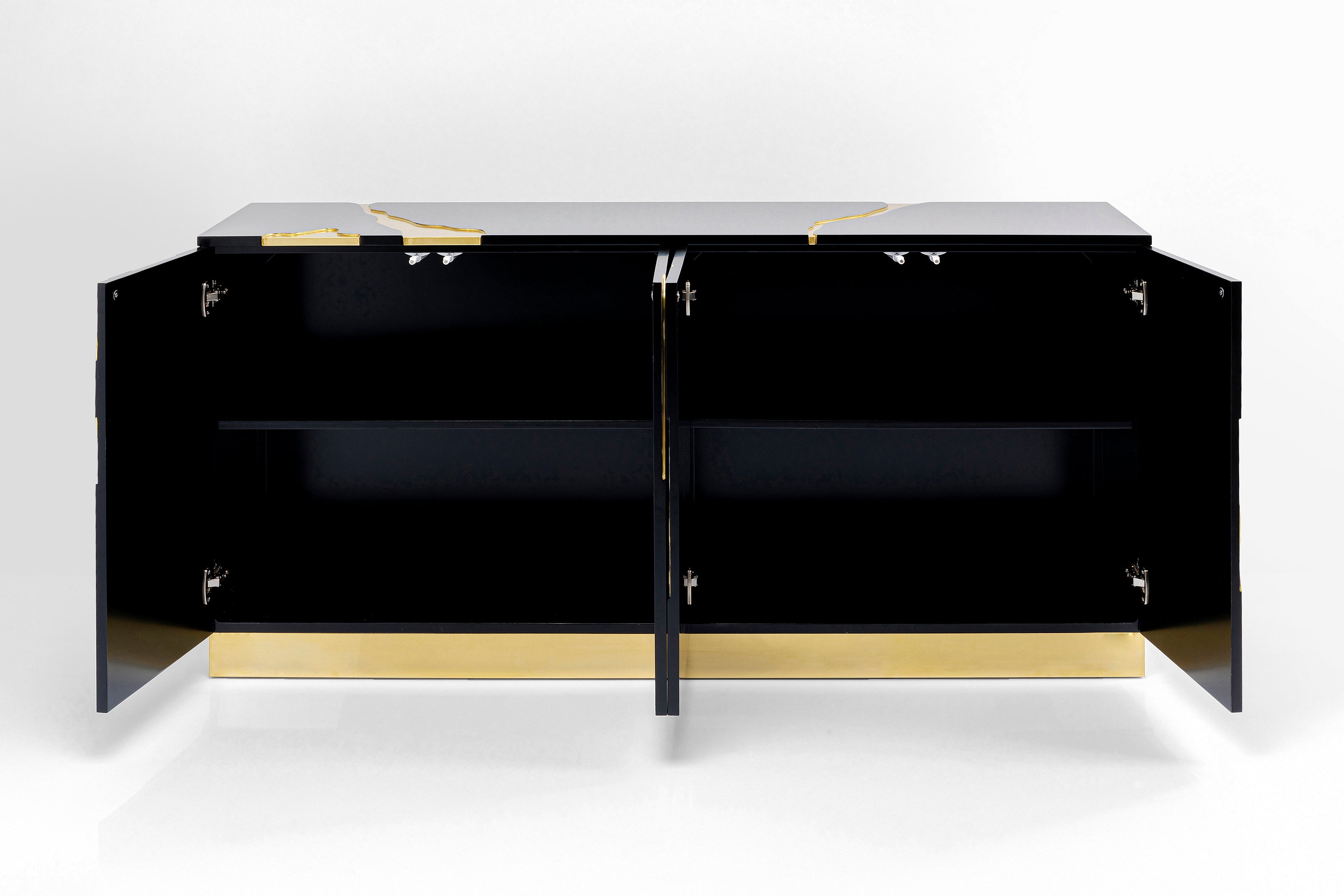 Kare - Sideboard Cracked Black Gold 165x80cm