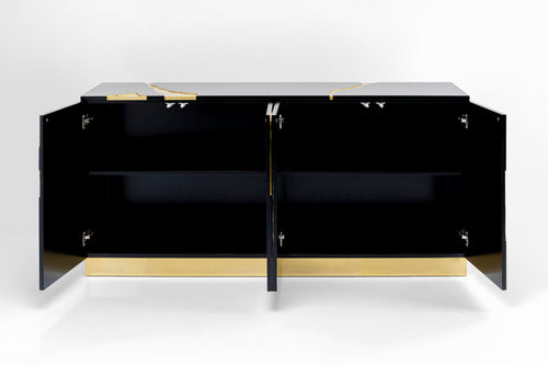 Kare - Sideboard Cracked Black Gold 165x80cm